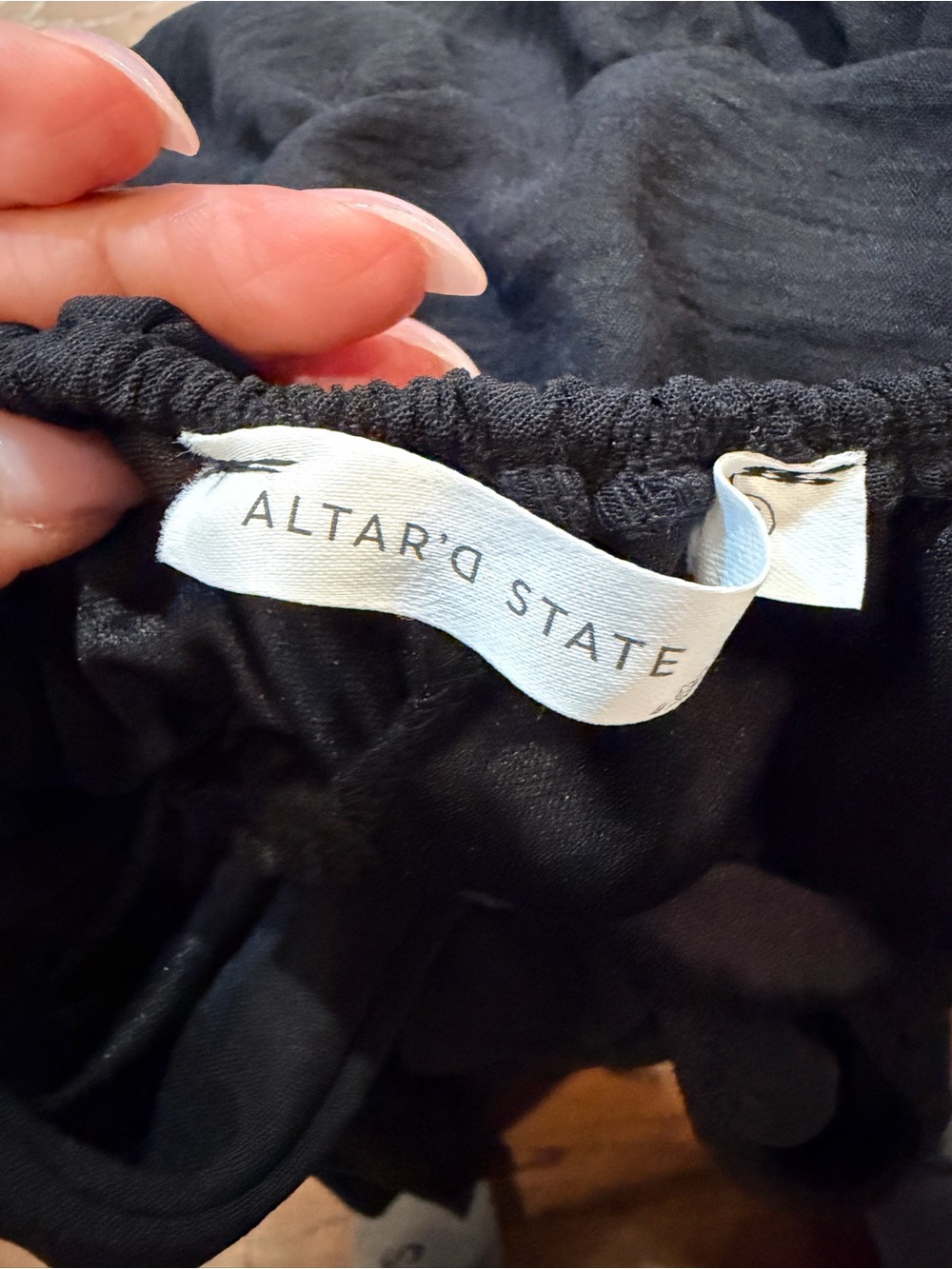 Altar'd State Black Long Sleeve Tiered V-Neck Mini Dress - Picture 6 of 8